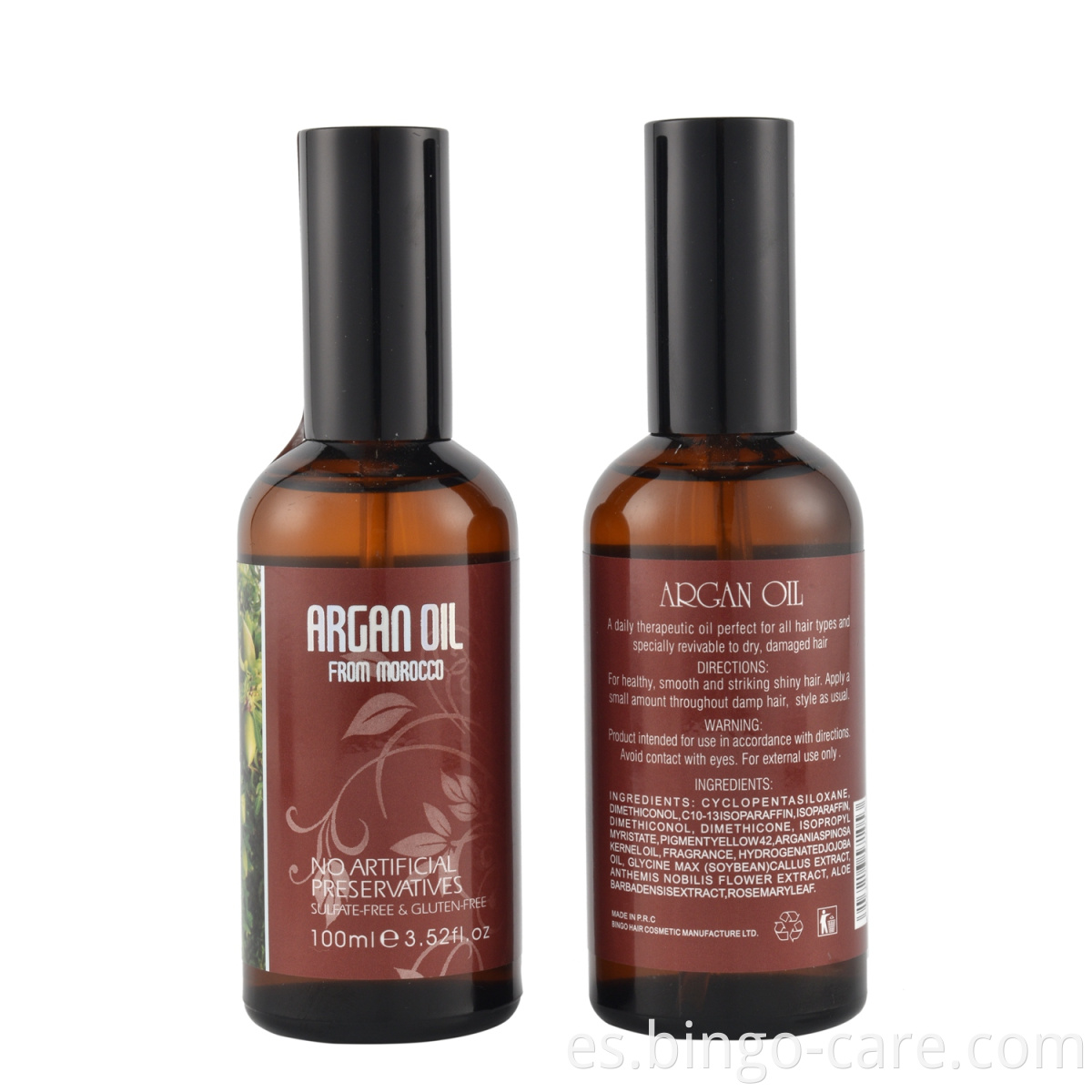 venta caliente de aceite de argán para el cuidado del cabello puro de reparación del cabello